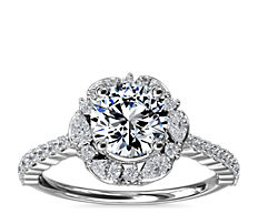 The Ritz Round Halo Diamond Engagement Ring in 14k White Gold (3/8 ct. tw.)
